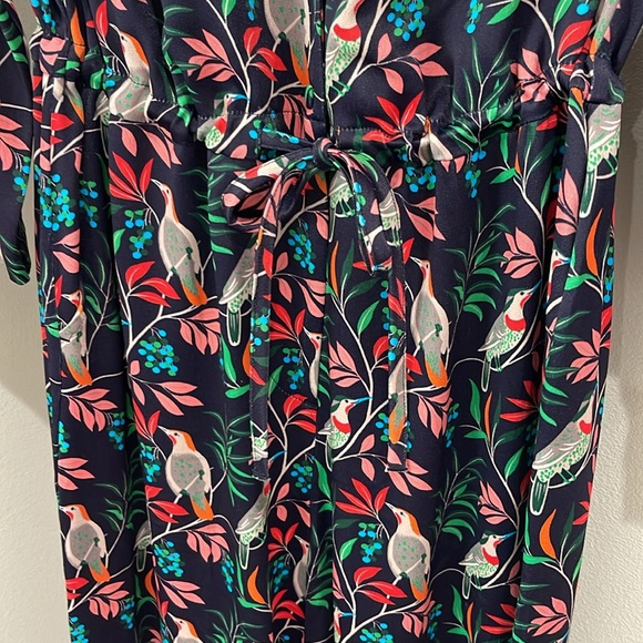 Boden navy jumpsuit with bird and floral print - Picture 7 of 9